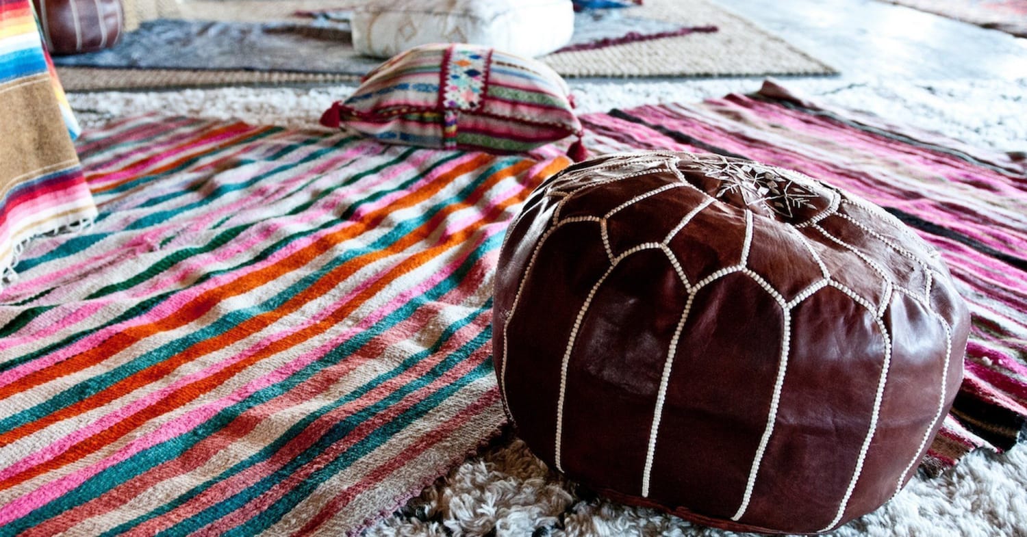 Fabulous Floor cushion Cover - Kilim pouf - Handmade from Boujad rug selling -Berber Moroccan Floor cushion - Seat cushion - armchair - sofa pillow