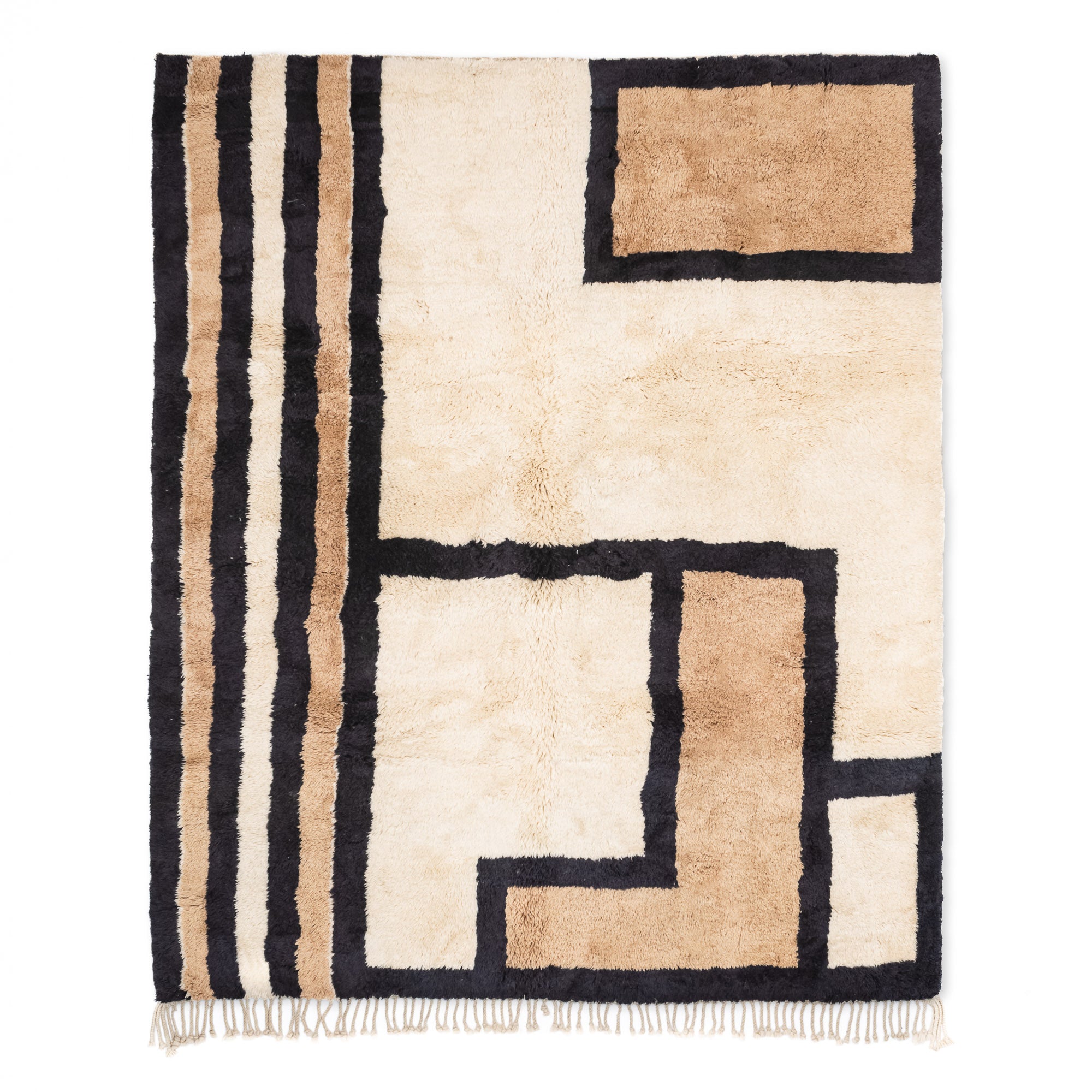 Modern Labyrinth Premium shag Moroccan rug Benisouk
