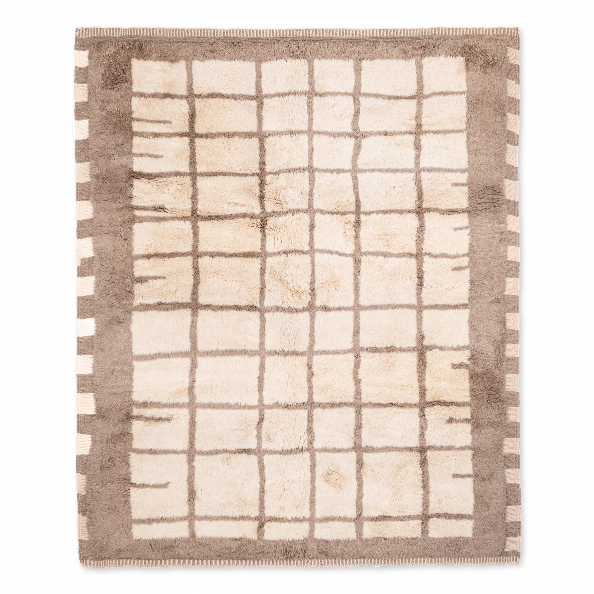 Checkered Harmony Premium shag Moroccan rug Benisouk