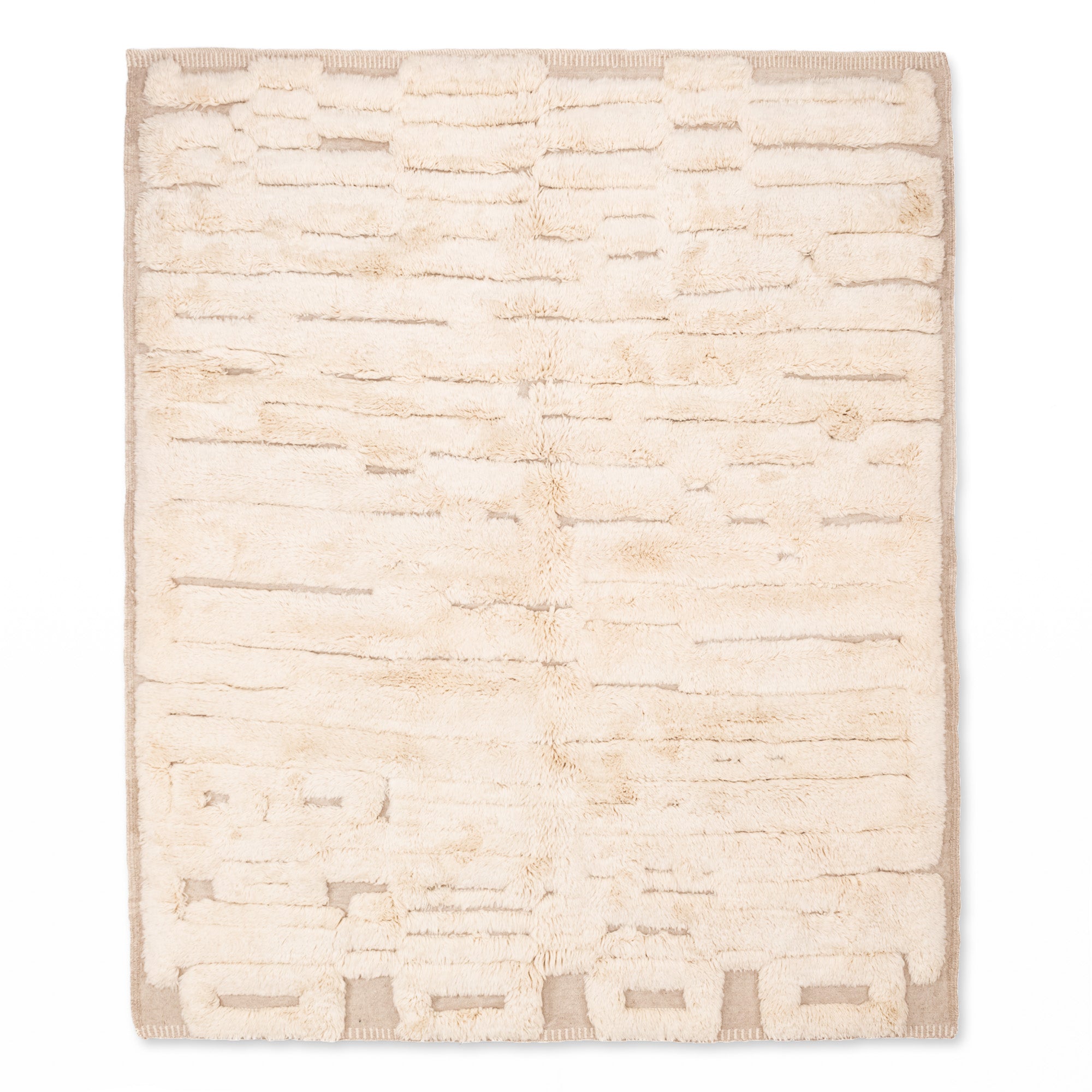 Scrumbled Maze Premium shag Moroccan rug Benisouk