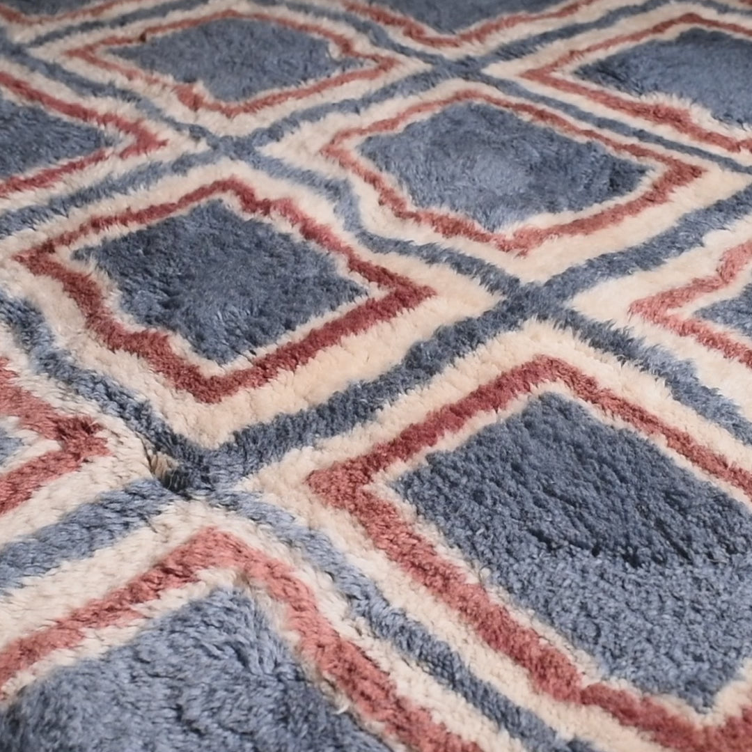 Kaleido Squares - Luxury Shag Moroccan Rug Kaleido Squares - Luxury Shag Moroccan Rug