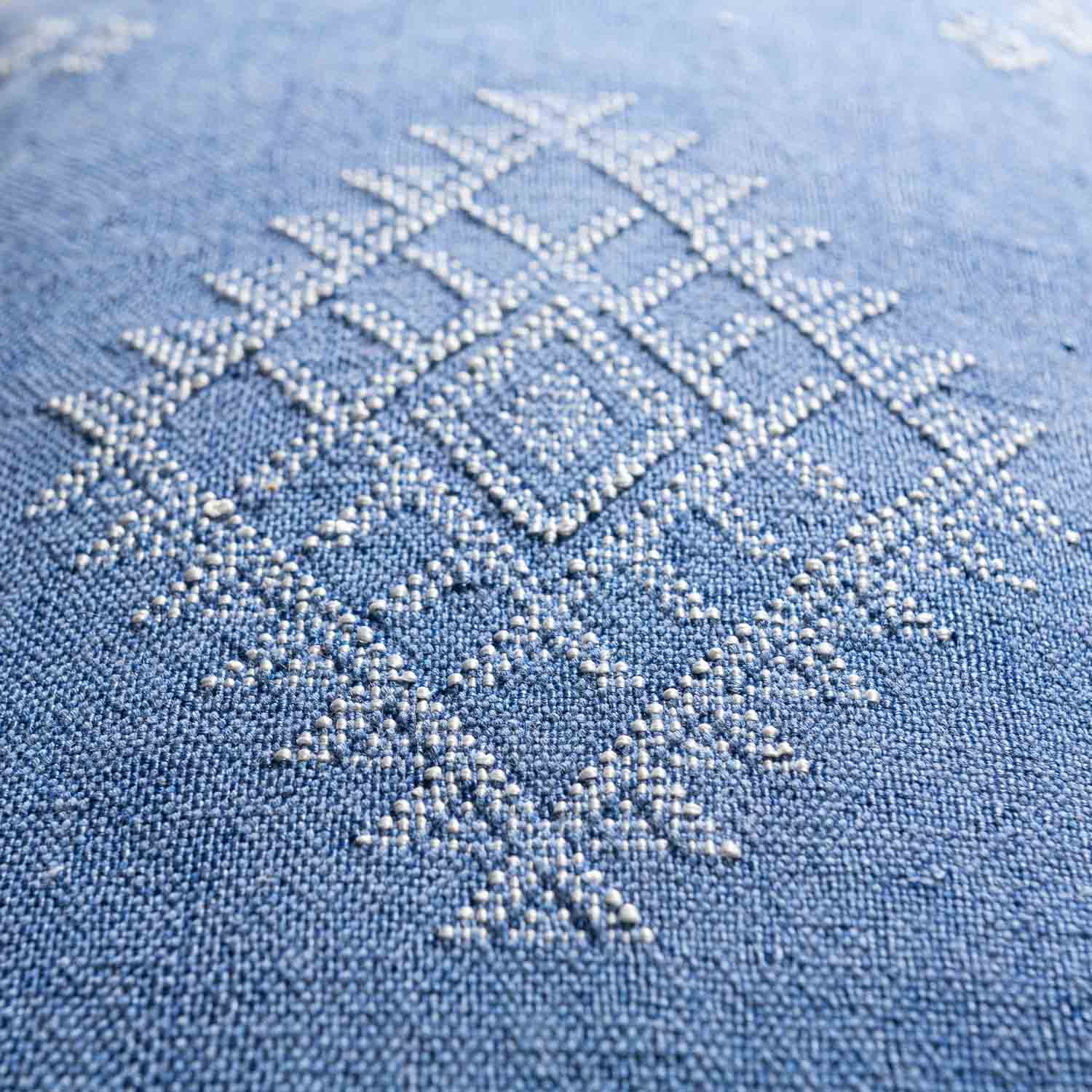 Blue Cactus silk pillow cover - Benisouk Blue Cactus silk pillow cover - Benisouk