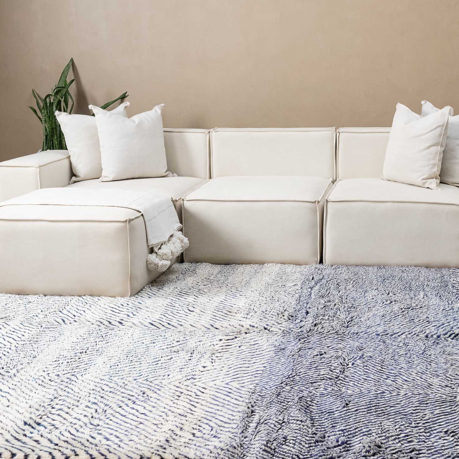 Blue Diamond - luxury beni mrirt rug - Benisouk Blue Diamond - luxury beni mrirt rug - Benisouk