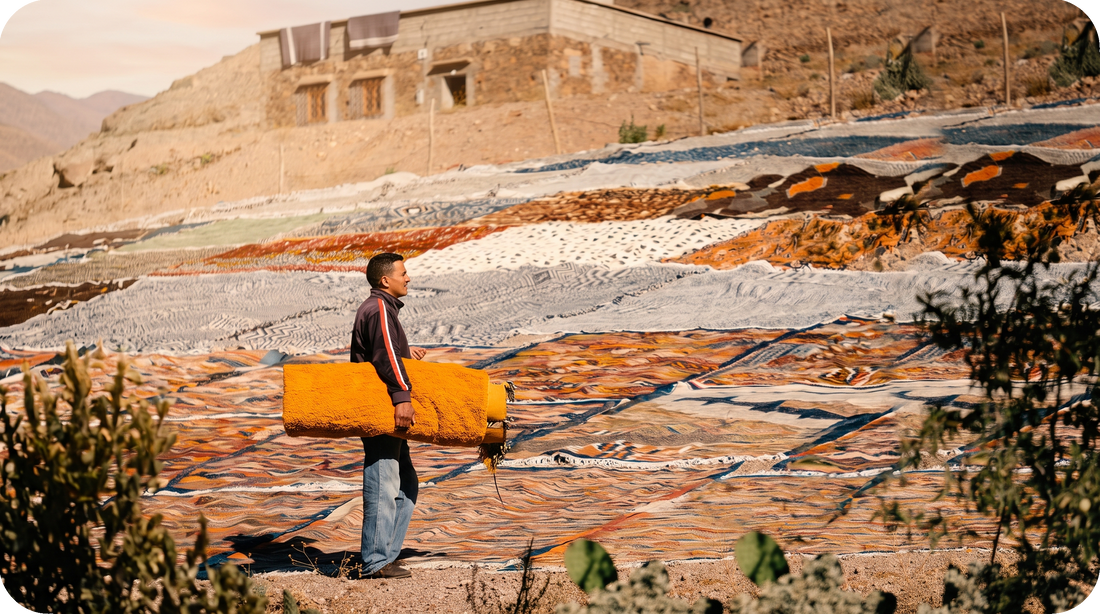 The drying of the wool