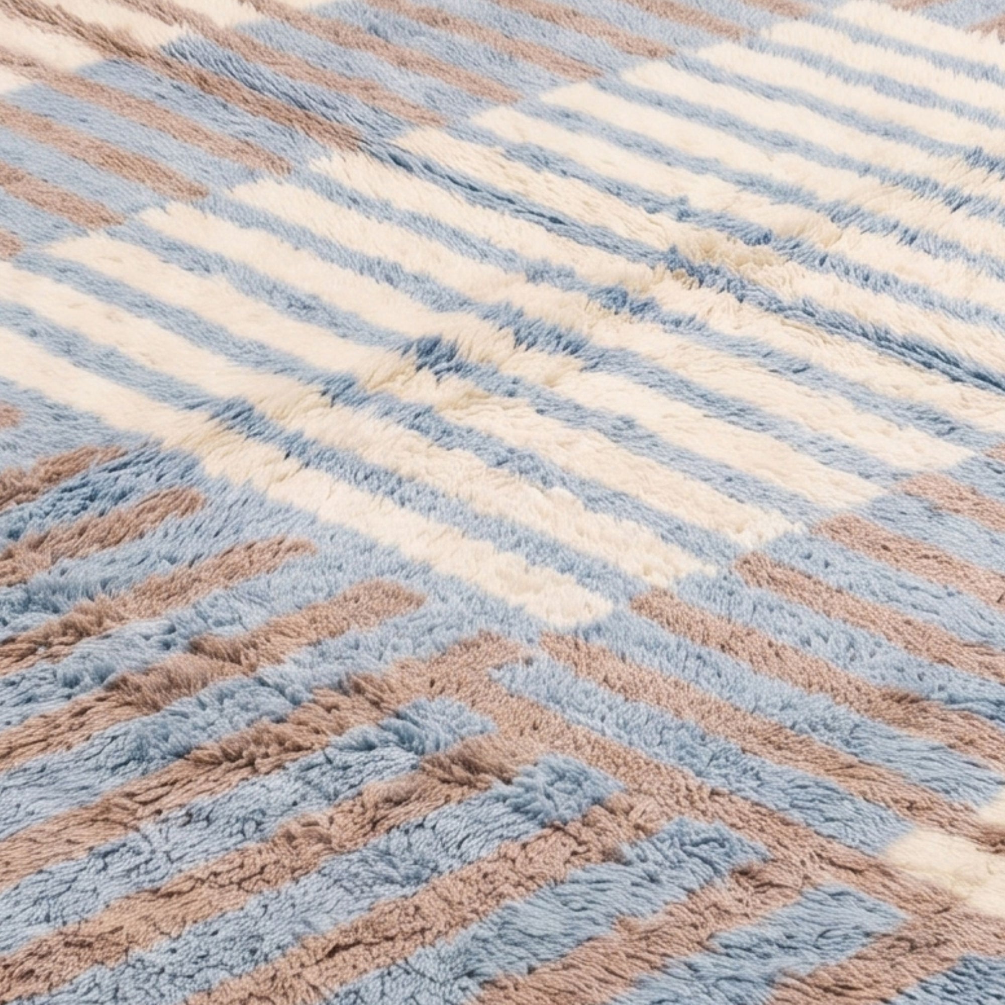 Soft Grid - Luxury Shag Moroccan Rug