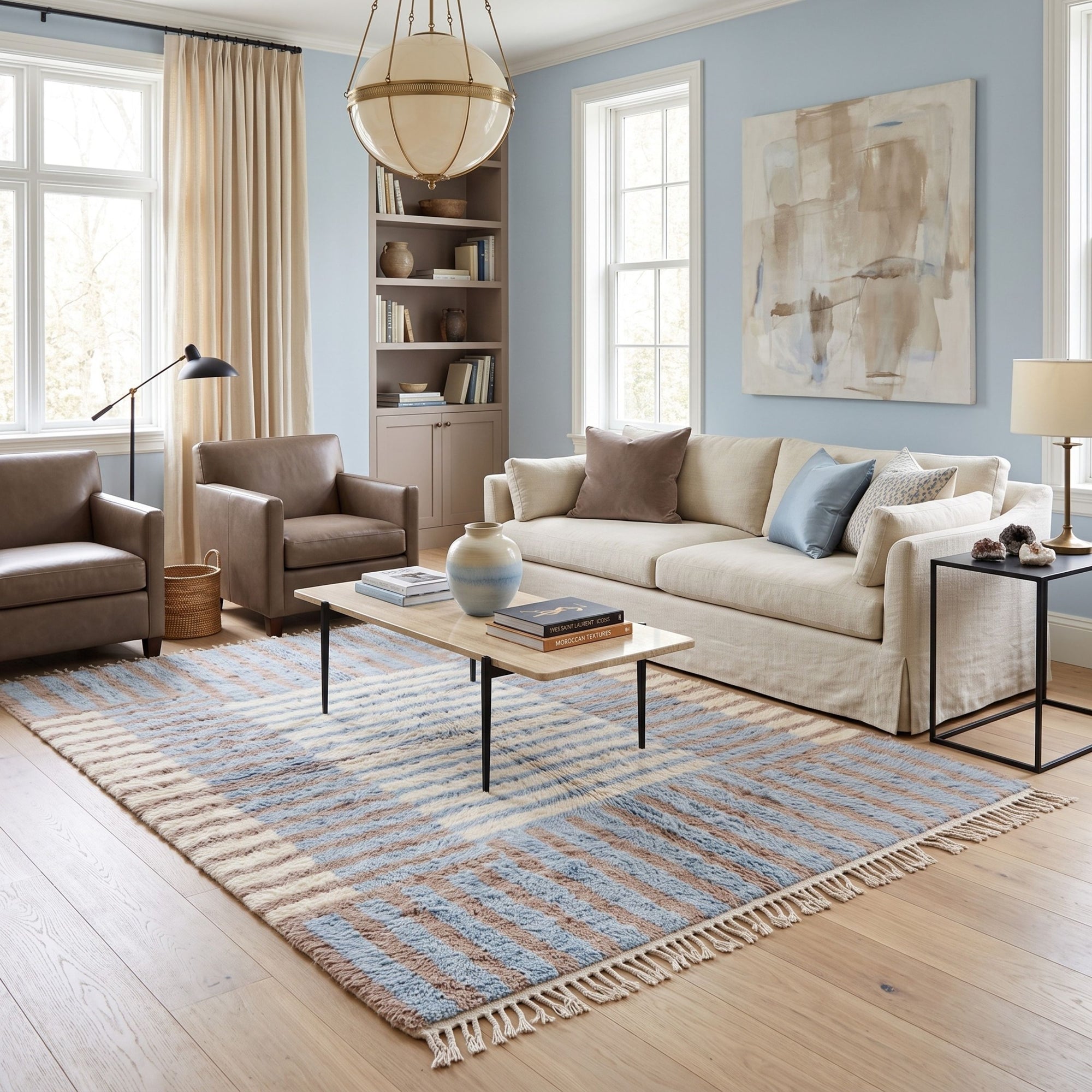 Soft Grid - Luxury Shag Moroccan Rug