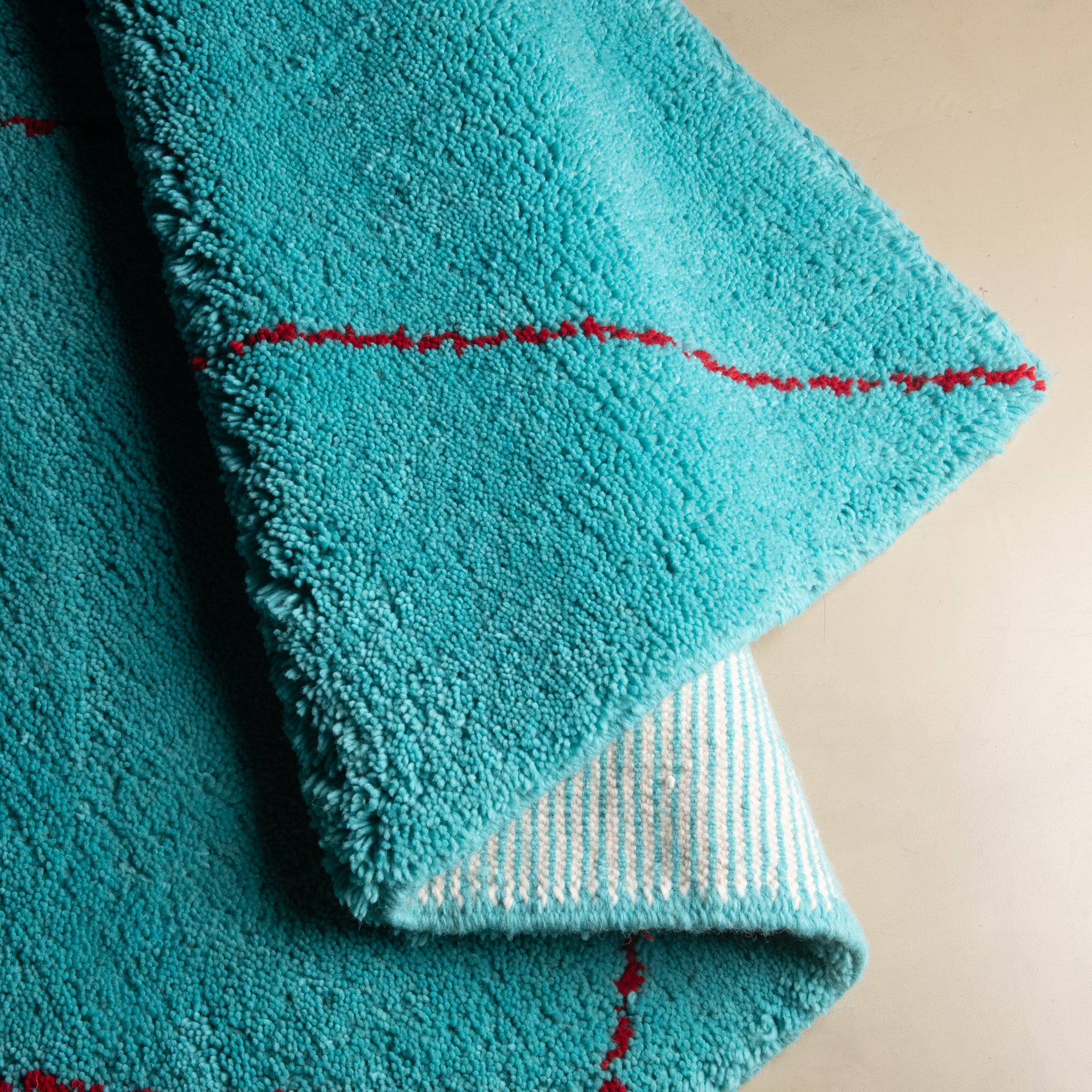 Almas Patina Red - Shag Moroccan rug