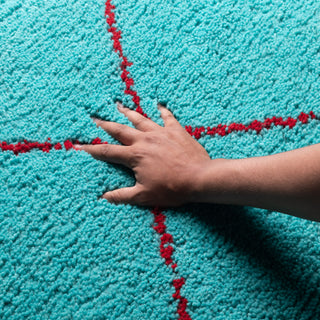 Almas Patina Red - Shag Moroccan rug