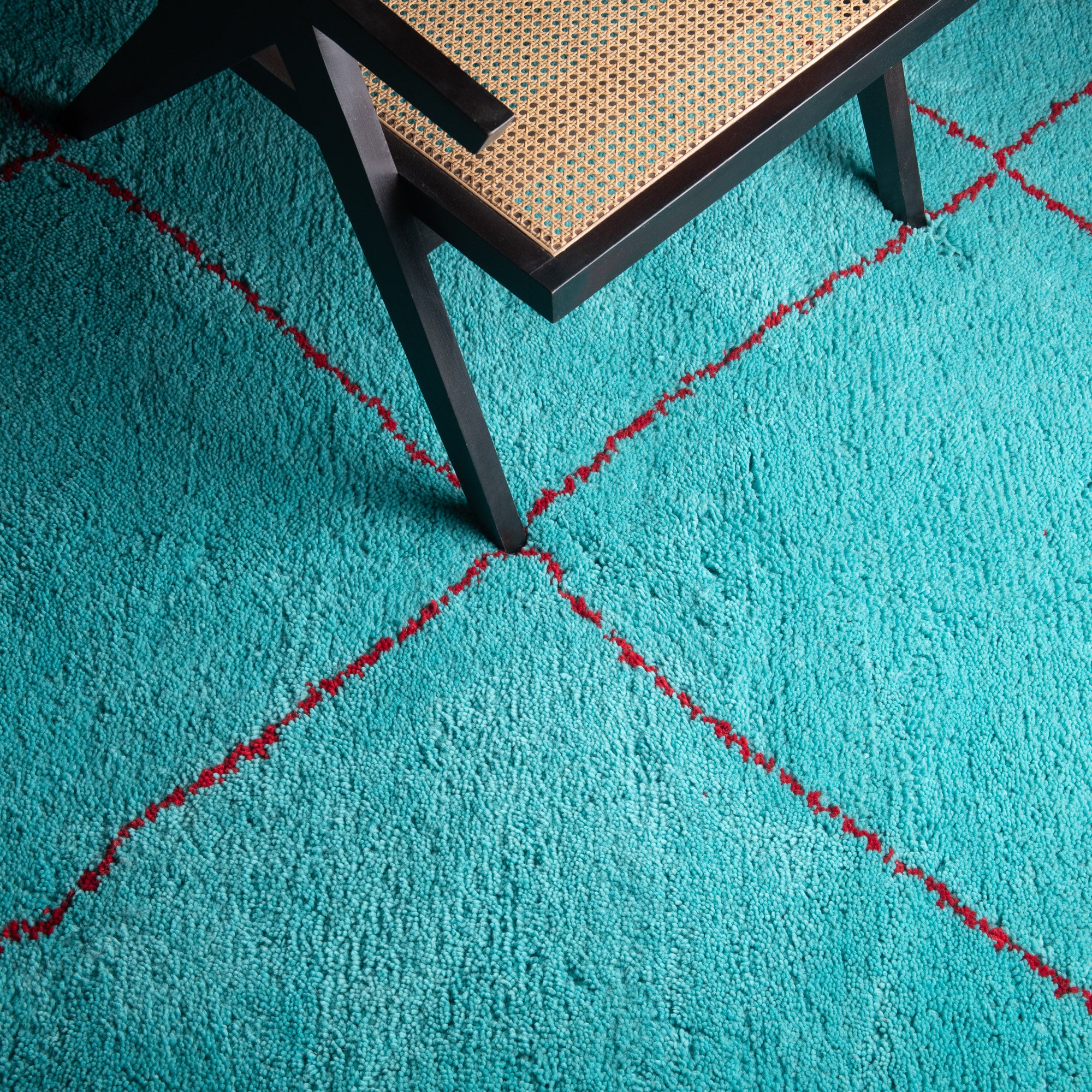 Almas Patina Red - Shag Moroccan rug