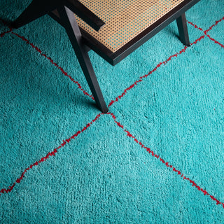 Almas Patina Red - Shag Moroccan rug