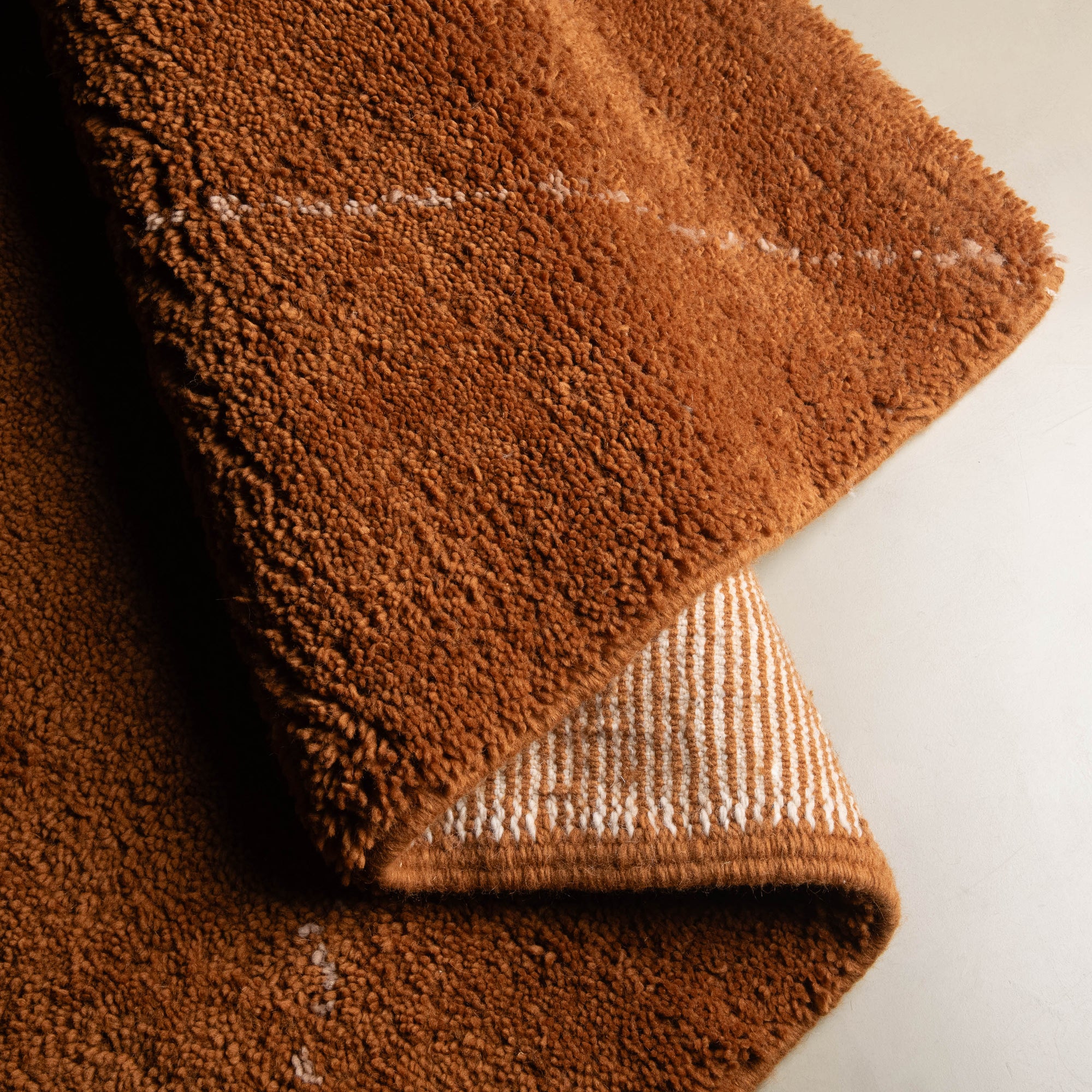 Almas Hazel Brown - Shag Moroccan rug