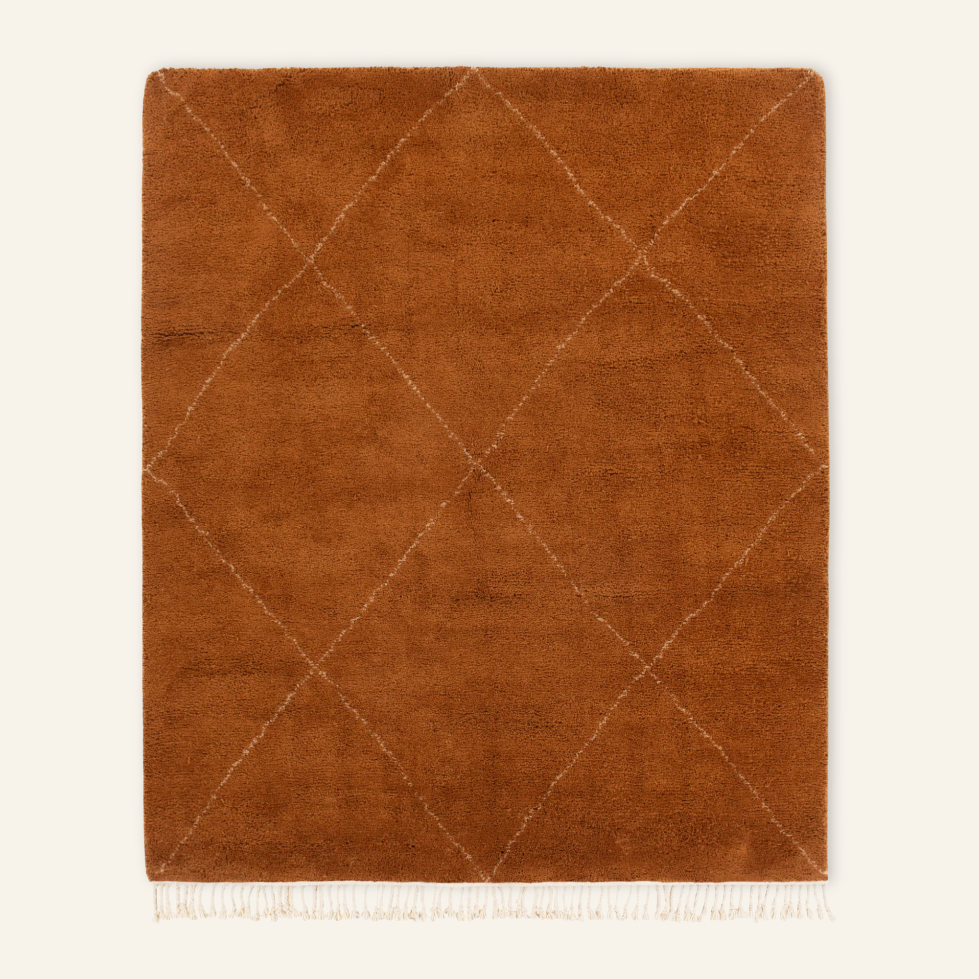 Almas Hazel Brown - Shag Moroccan rug