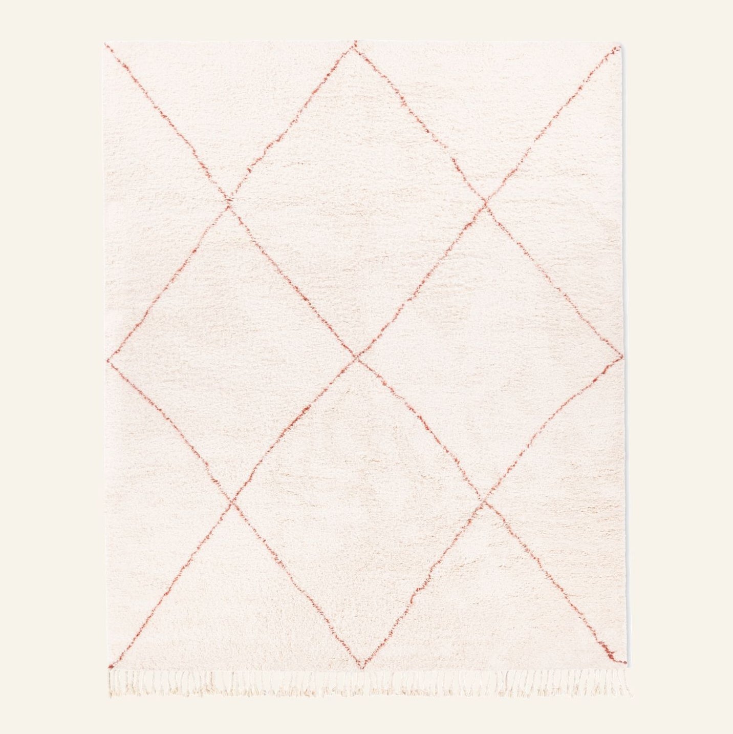 Almas Natural Wool Terracotta - Shag Moroccan rug