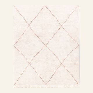 Almas Natural Wool Terracotta - Shag Moroccan rug