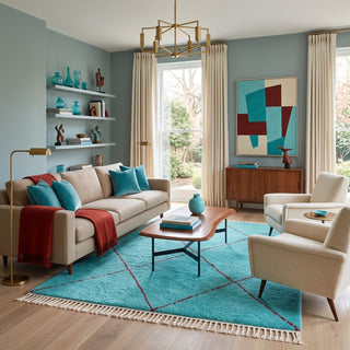 Almas Patina Red - Shag Moroccan rug