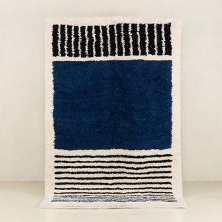 Rabab navy blue - Beni ourain rug