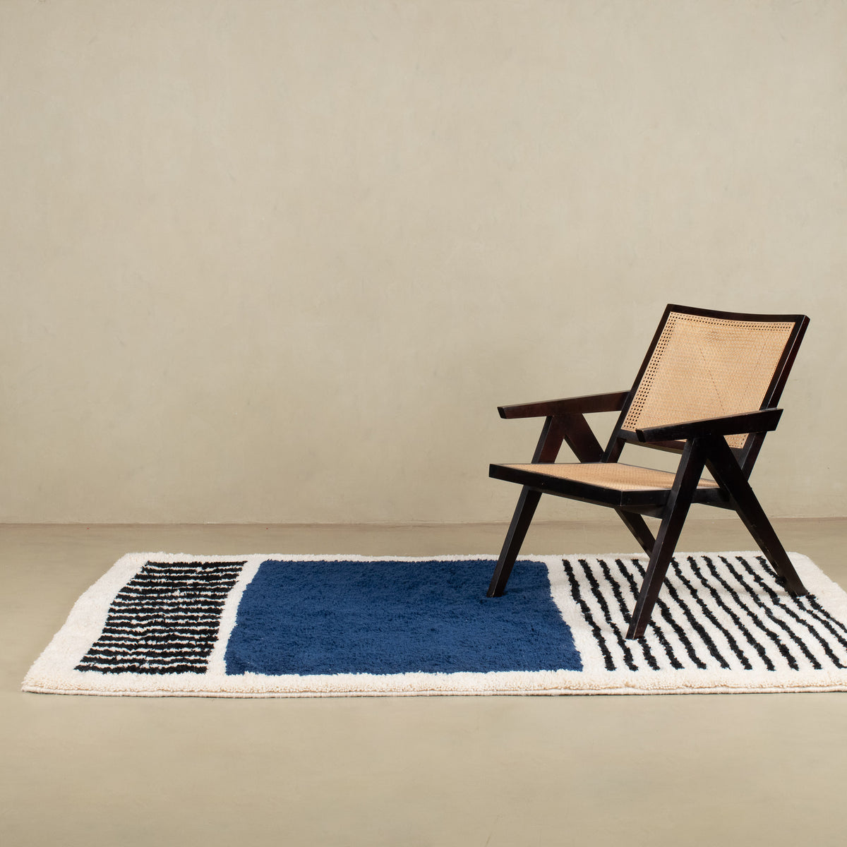 Rabab navy blue - Beni ourain rug