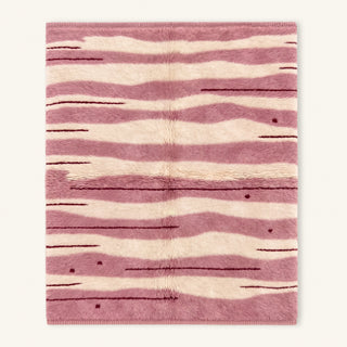 Blush timber  Dusty Pink, Cream & Burgundy- Luxury Shag Moroccan Rug