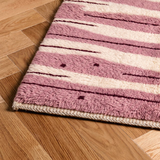 Blush timber  Dusty Pink, Cream & Burgundy- Luxury Shag Moroccan Rug
