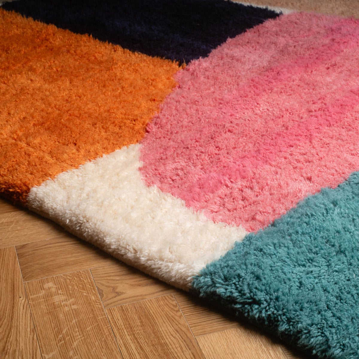Chromatic Shards - Luxury Shag Moroccan Rug