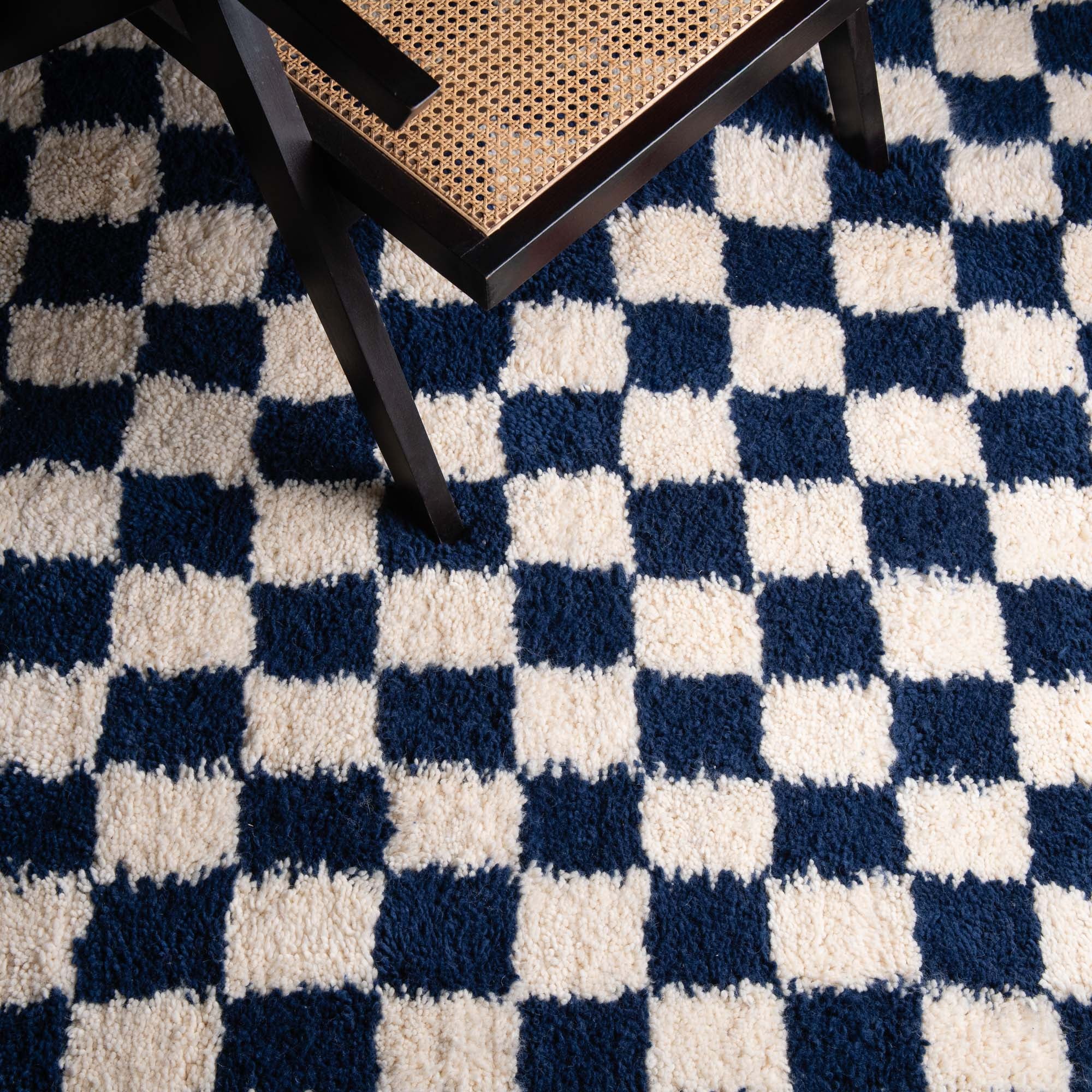 Dama Navy Blue - Shag Moroccan rug