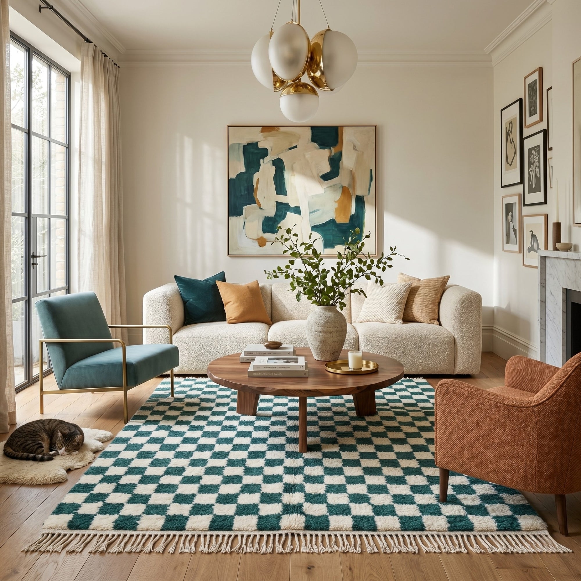 Dama Teal - Shag Moroccan rug