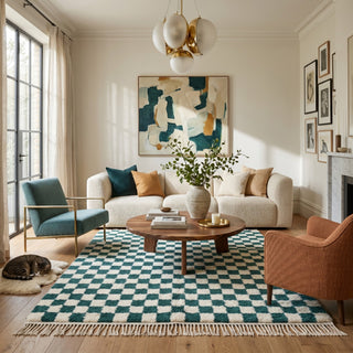 Dama Teal - Shag Moroccan rug