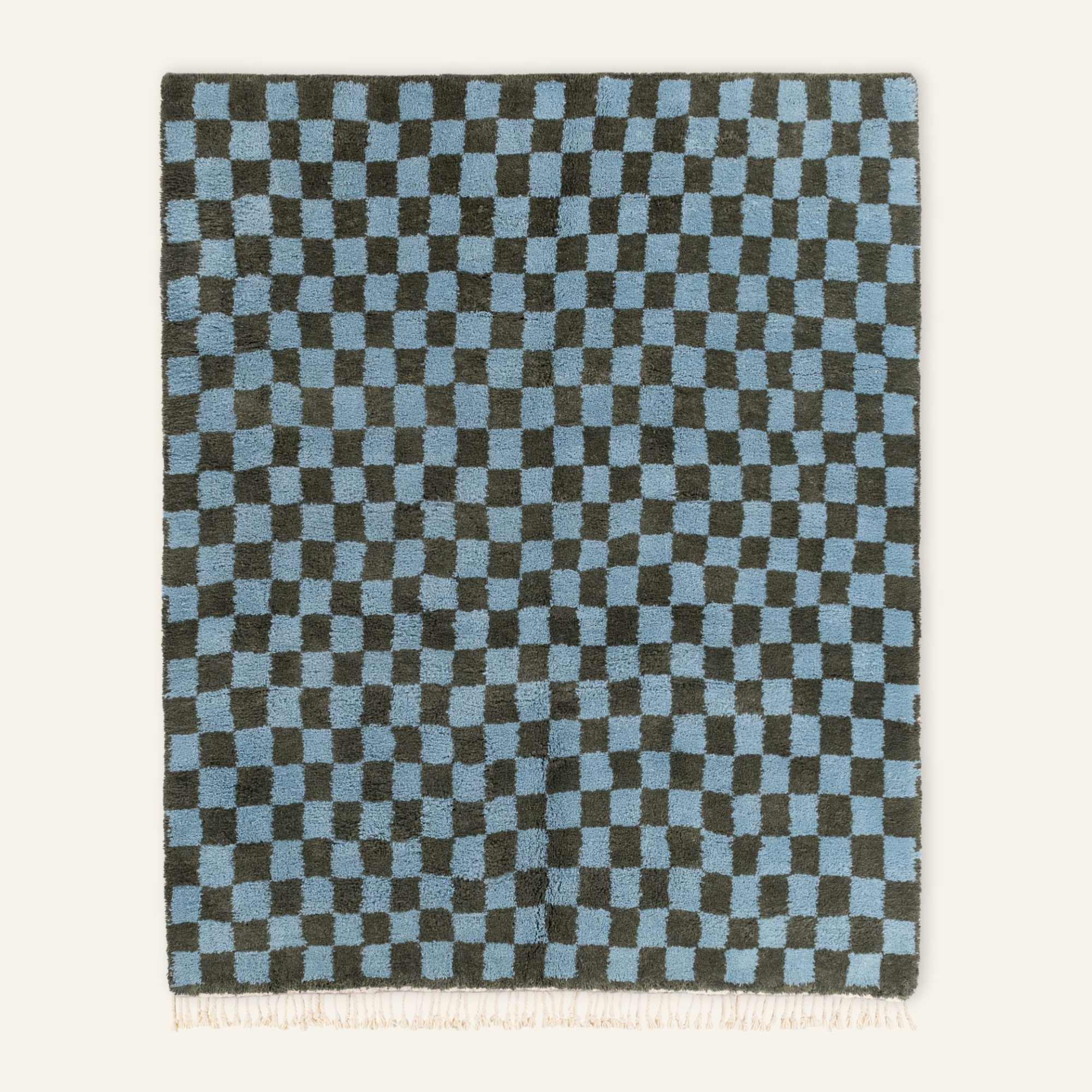Dama Soldier green Hawaiian Blue - Shag Moroccan rug