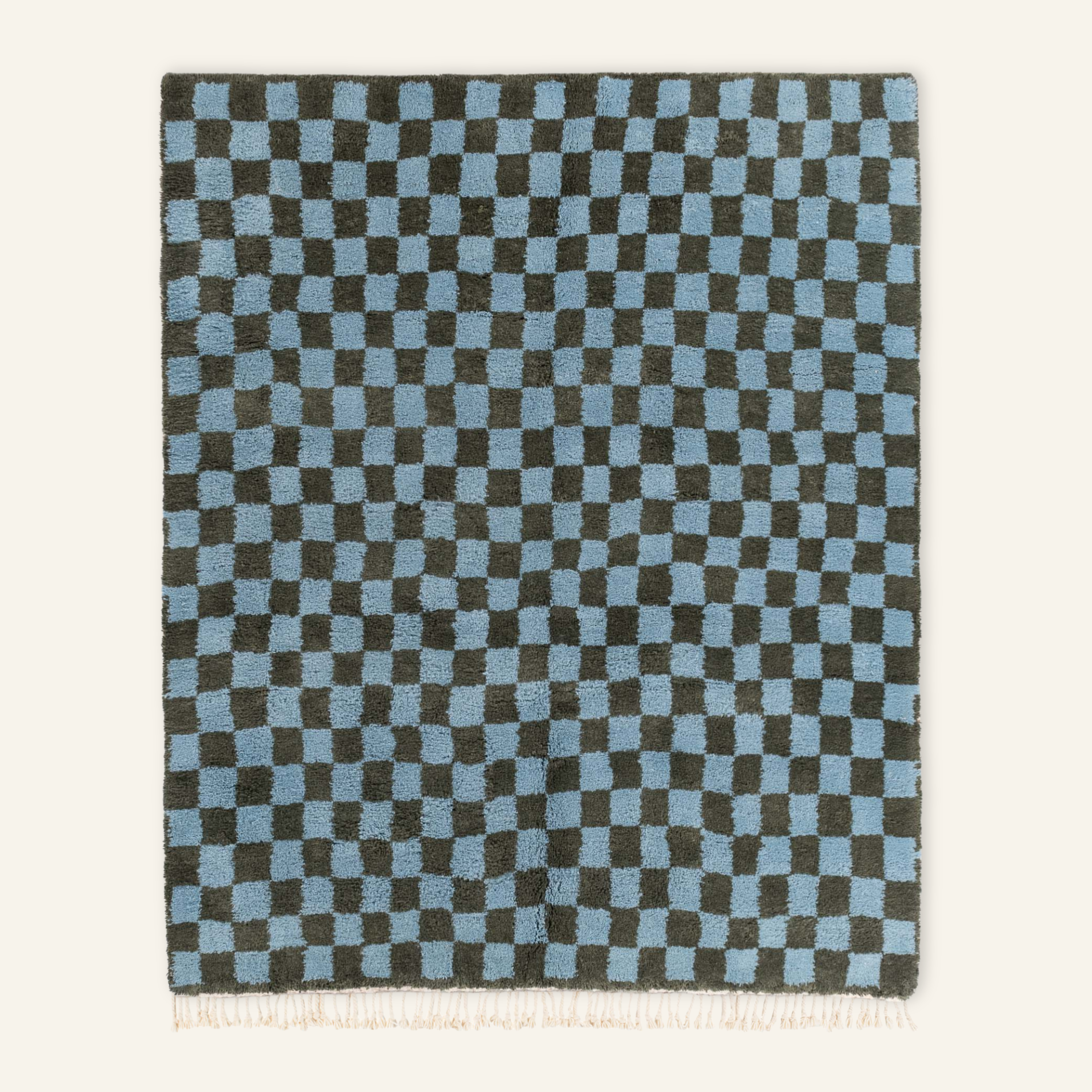 Dama Soldier green Hawaiian Blue - Shag Moroccan rug