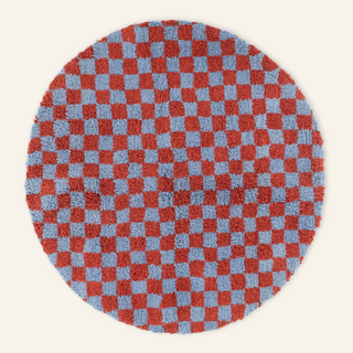 Dama Terracotta Blue Round - Shag Moroccan rug