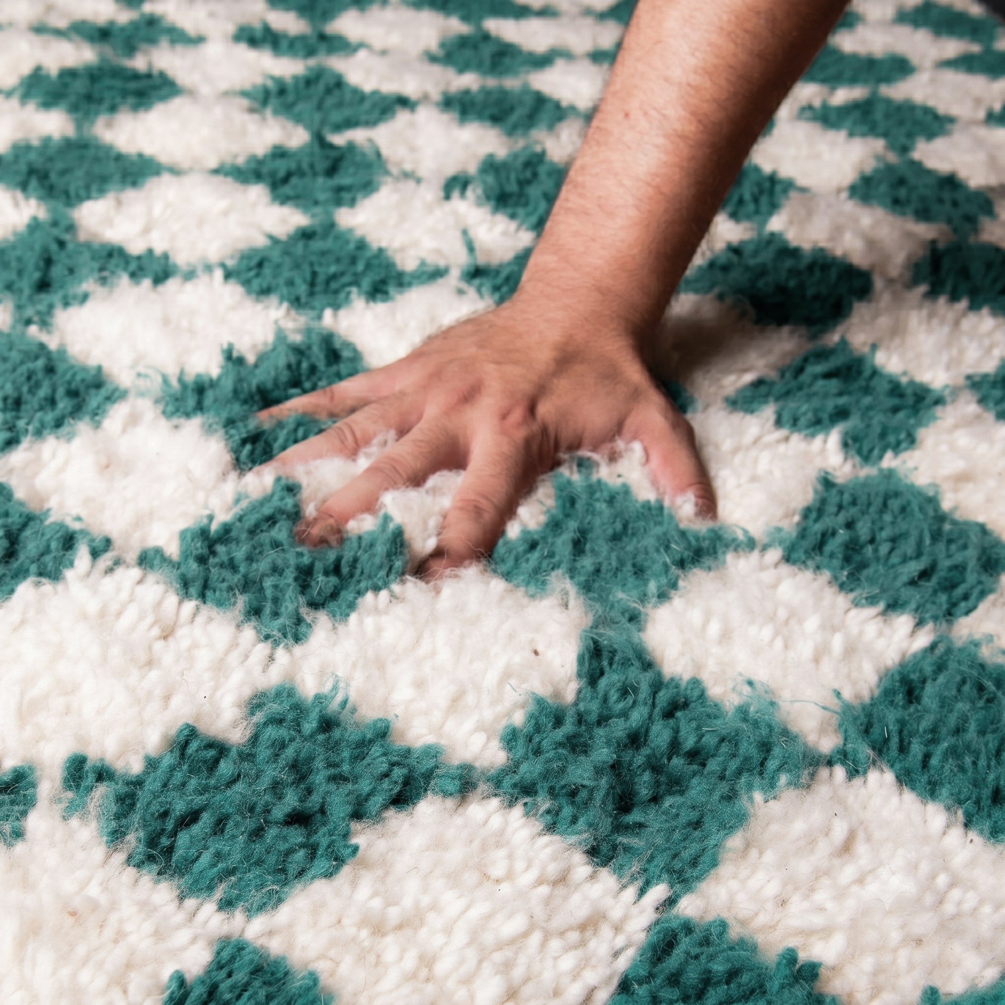 Dama Teal - Shag Moroccan rug