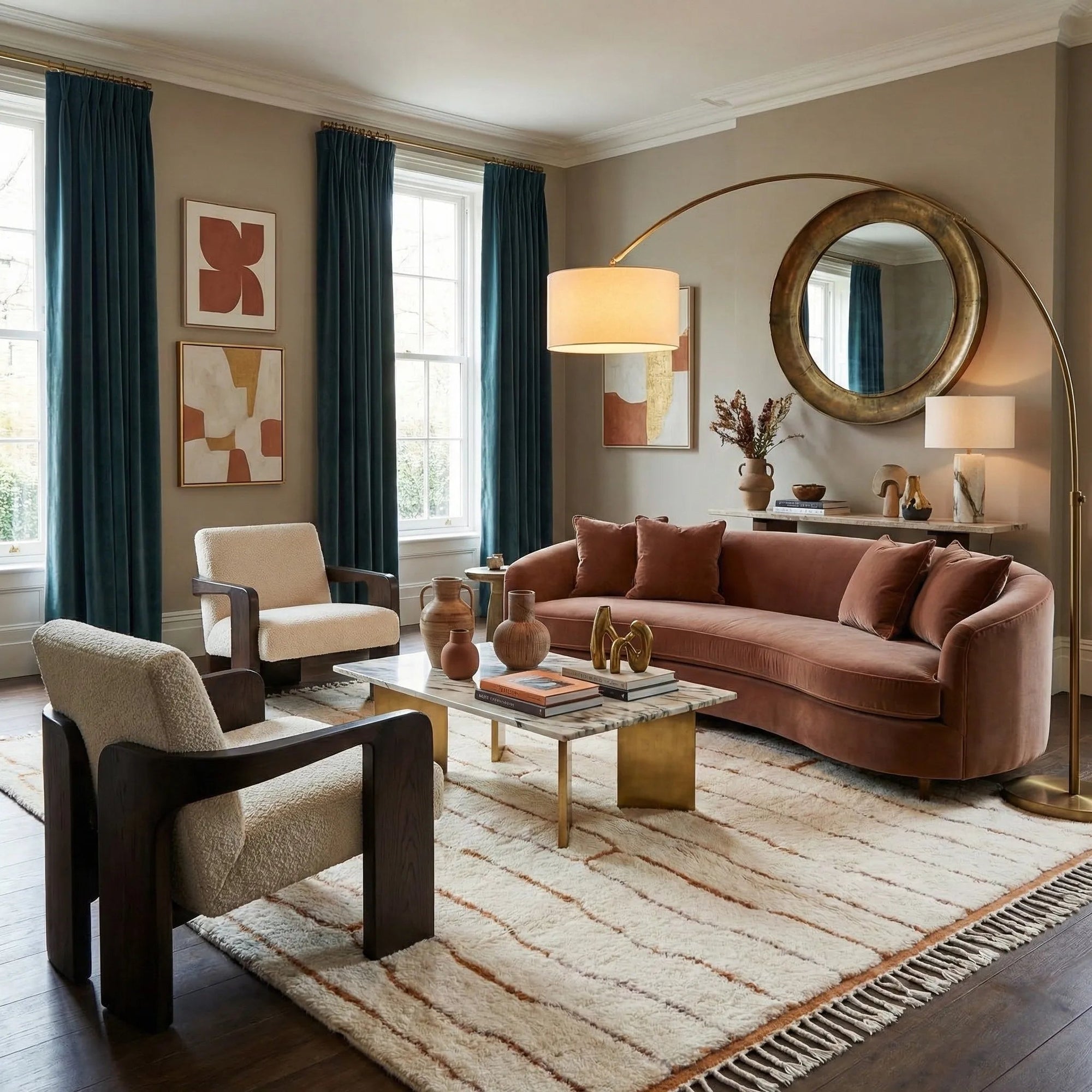 Doroub moroccan rug living room 