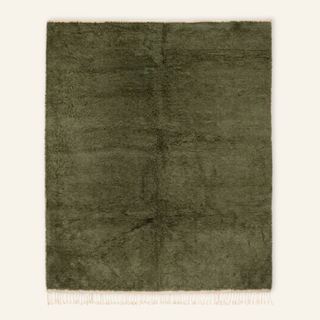 Elbayda Soldier Green - Shag Moroccan rug