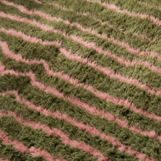Forest Veins Sage & Antique Rose - Luxury Shag Moroccan Rug