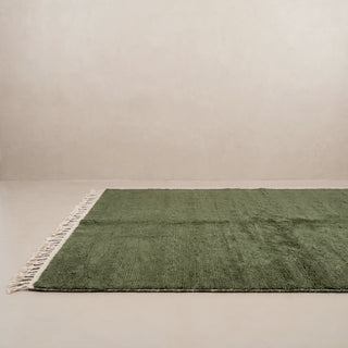 Elbayda Soldier Green - Shag Moroccan rug