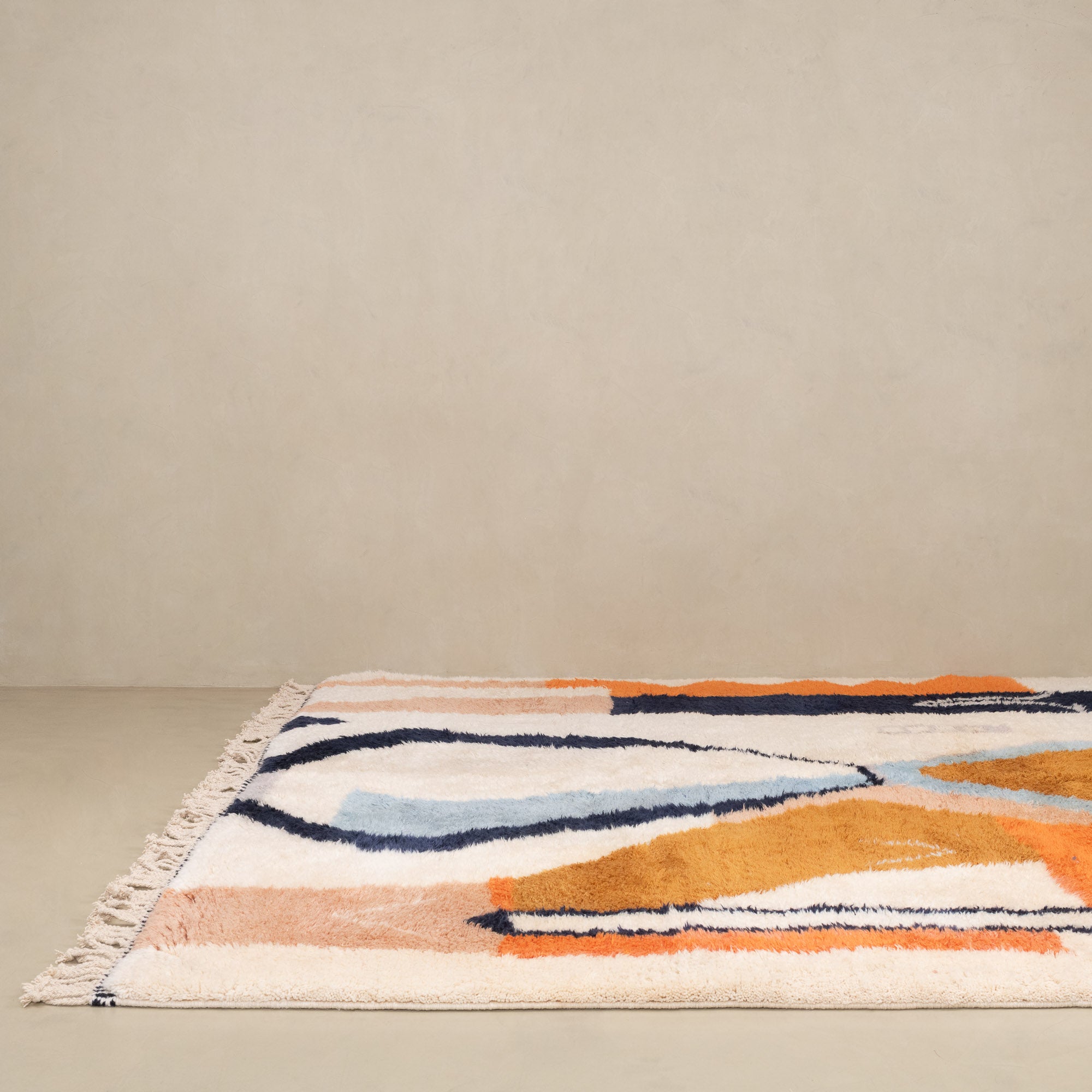 Ink Flowing - Luxury Shag Moroccan Rug