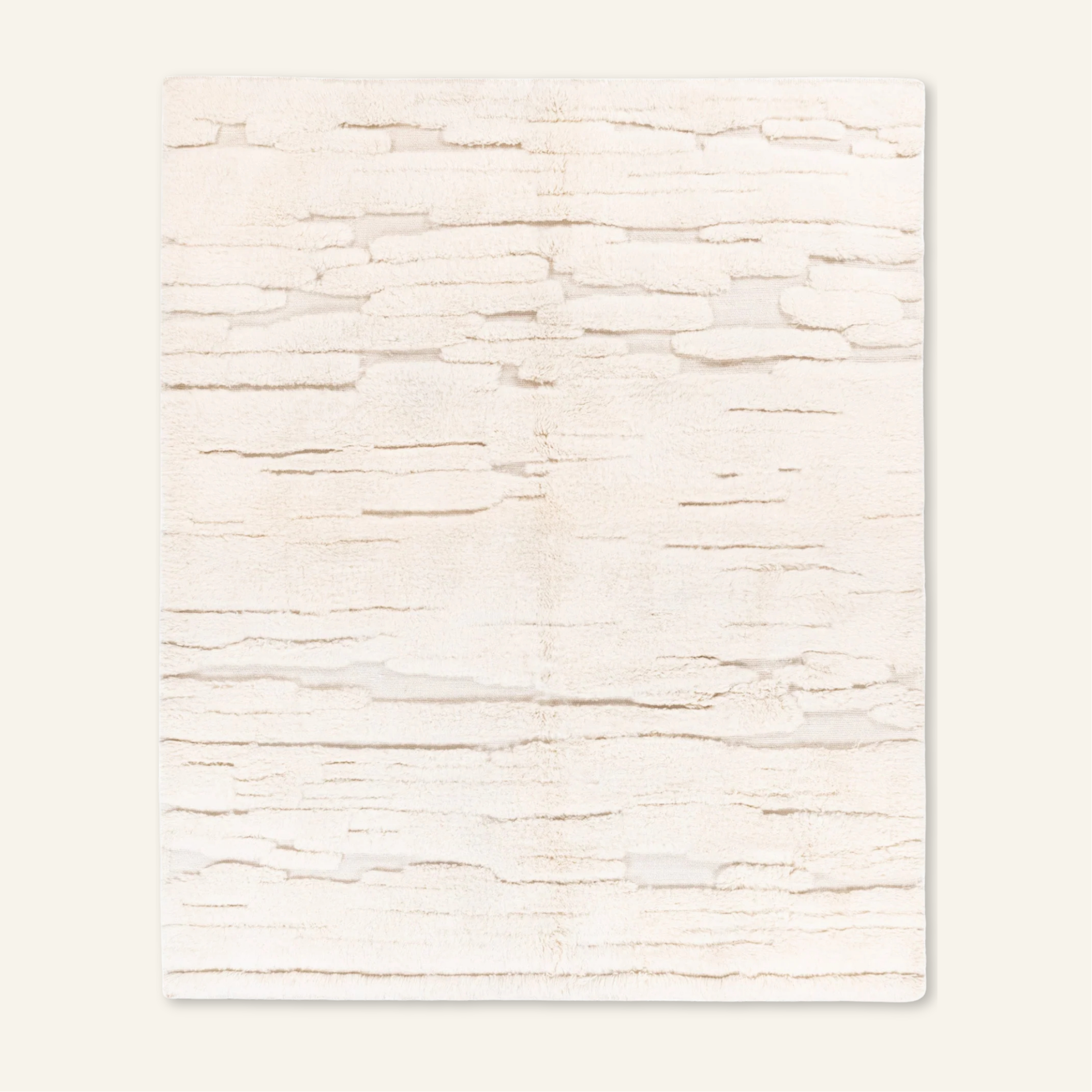 Ivory Glacier - Luxury Shag Moroccan Rug