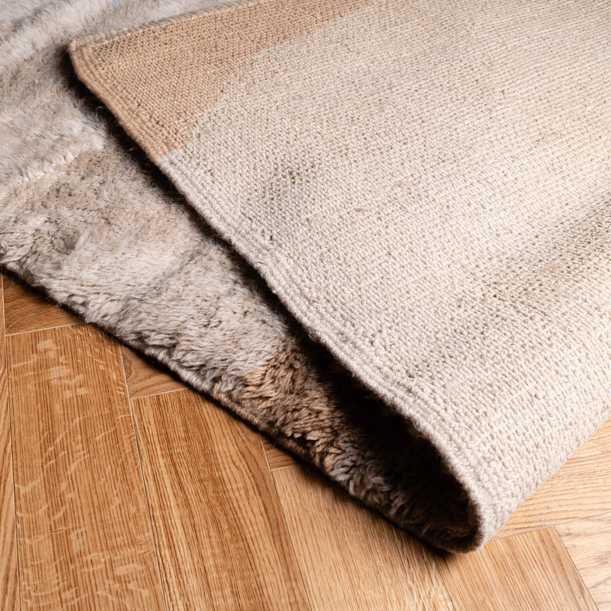 Peach Fossil - Luxury Shag Moroccan Rug