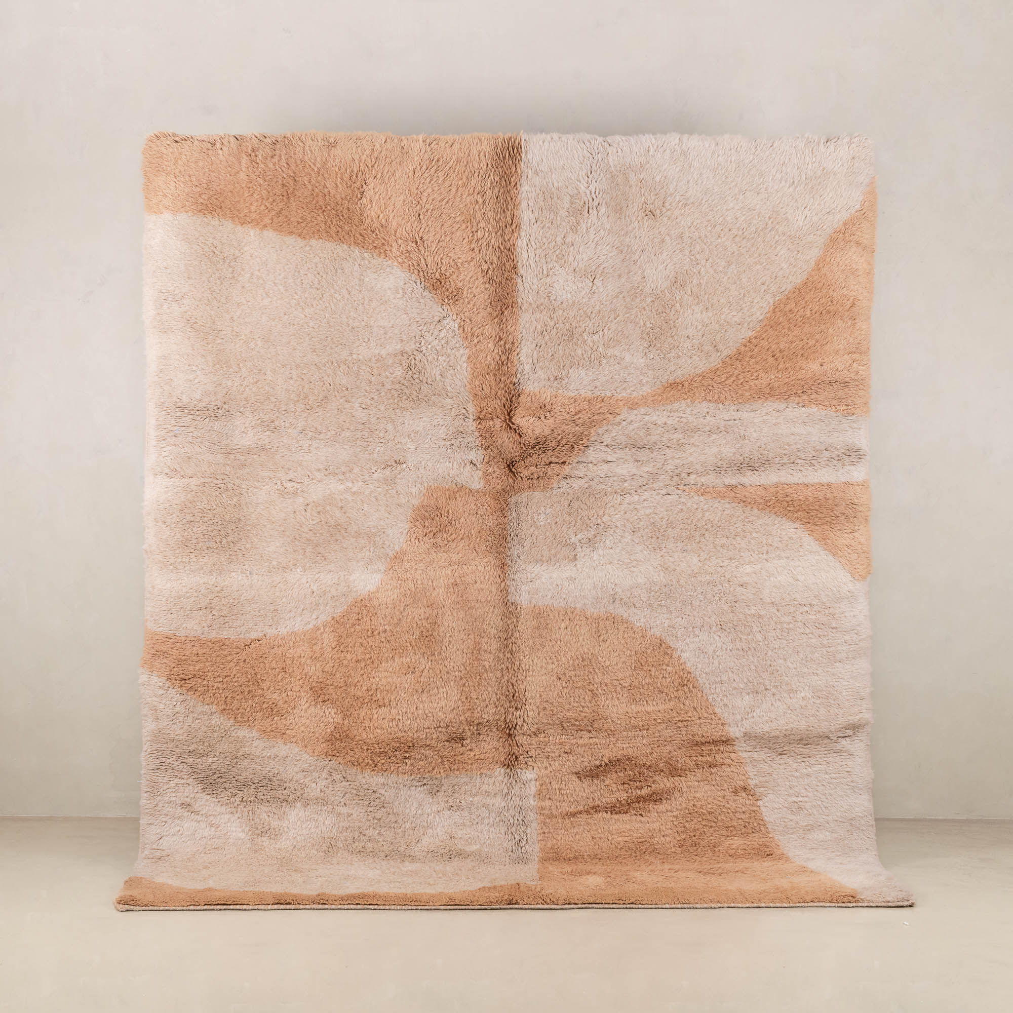 Peach Fossil - Luxury Shag Moroccan Rug