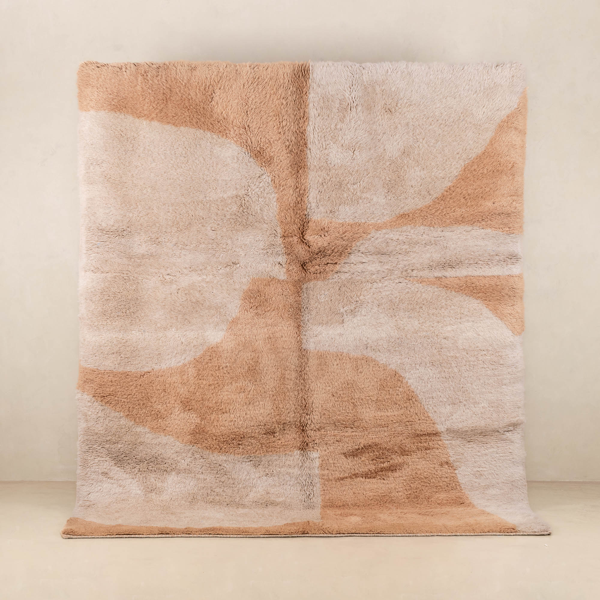 Peach Fossil - Luxury Shag Moroccan Rug