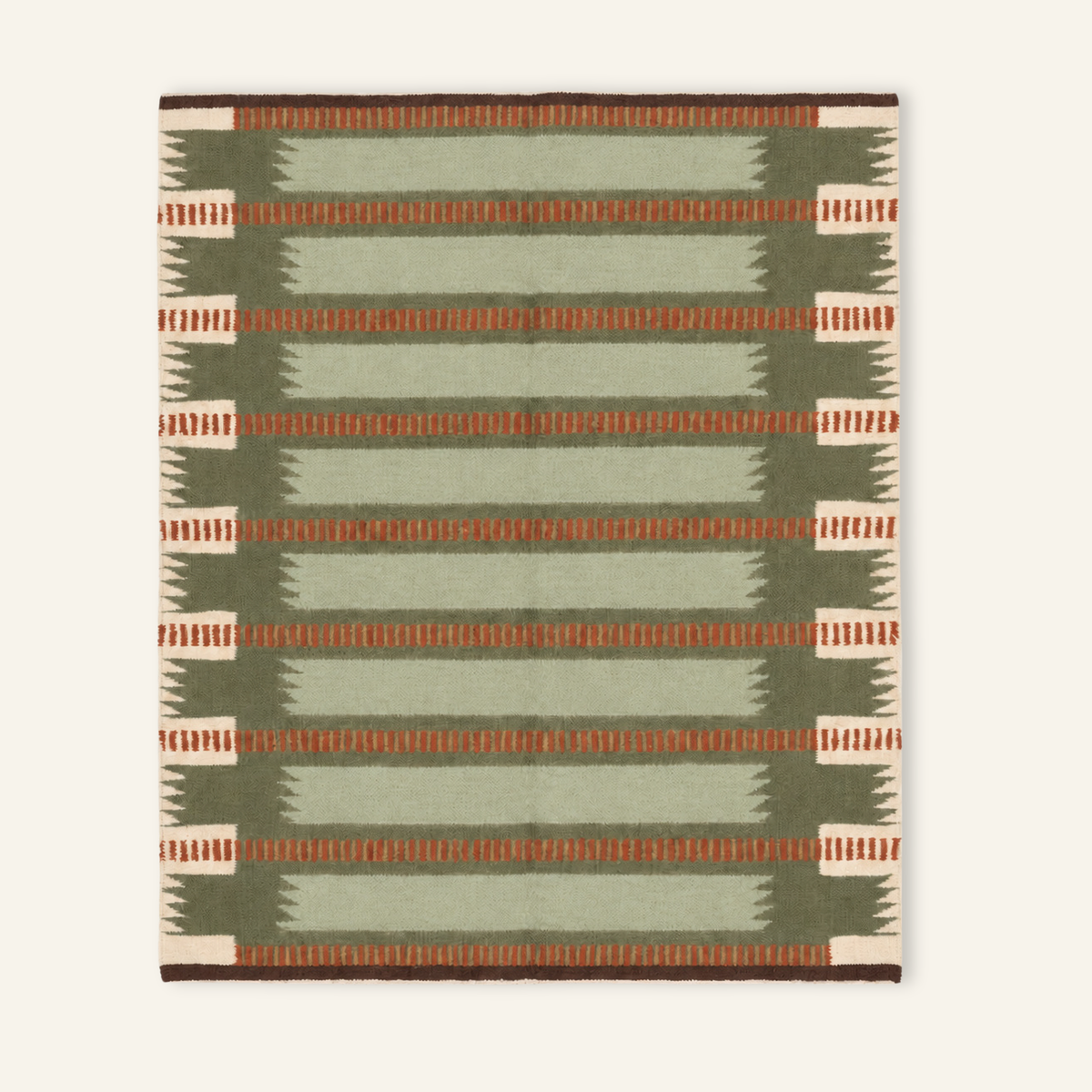 Madar Olive Green - Flatweave Moroccan rug