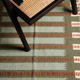 Madar Olive Green - Flatweave Moroccan rug