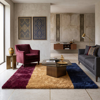 Natural Strips - Luxury Shag Moroccan Rug