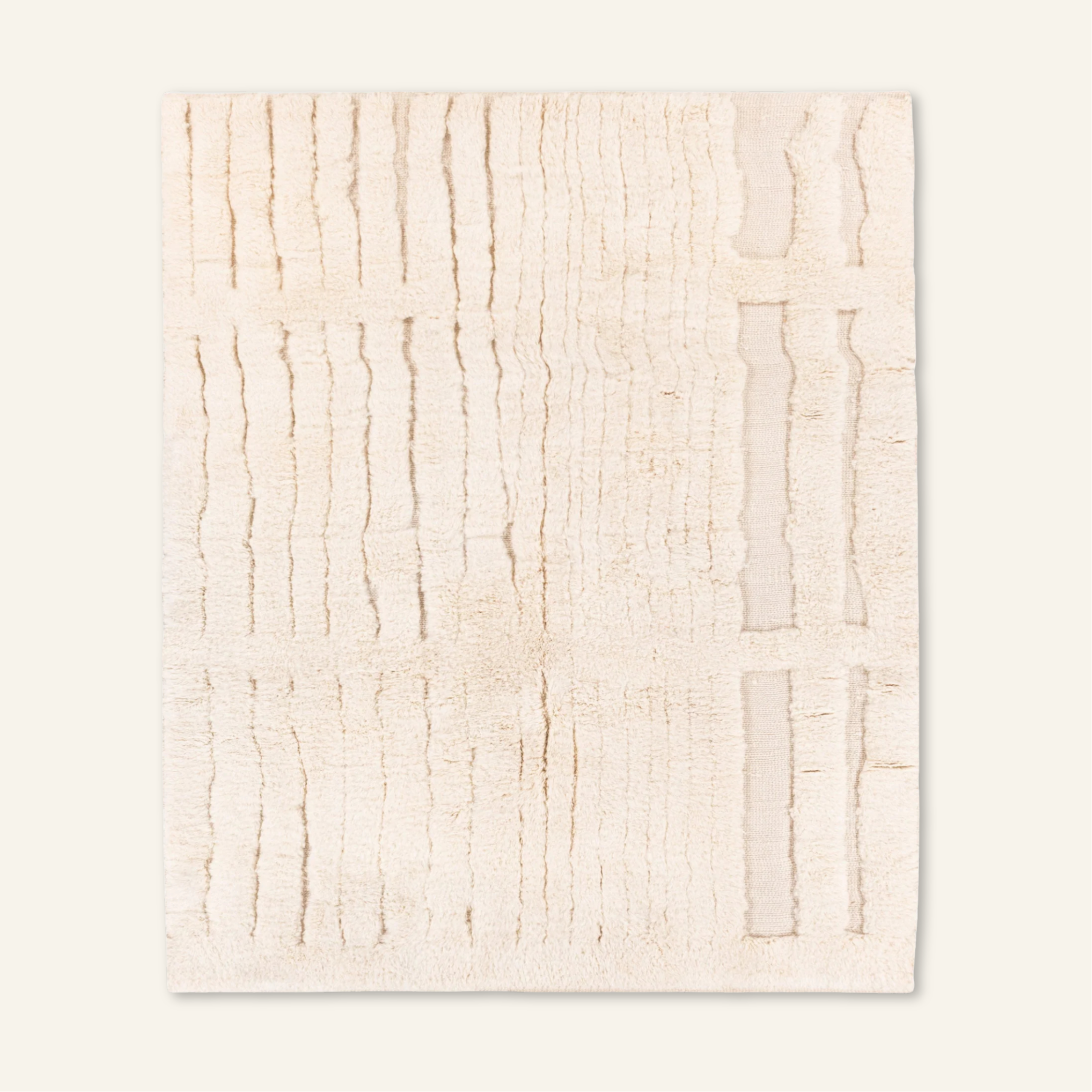 Neutral Structure - Luxury Shag Moroccan Rug