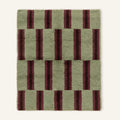 Parallel pulse Pistachio, Burgundy, Chocolate - Luxury Shag Moroccan Rug