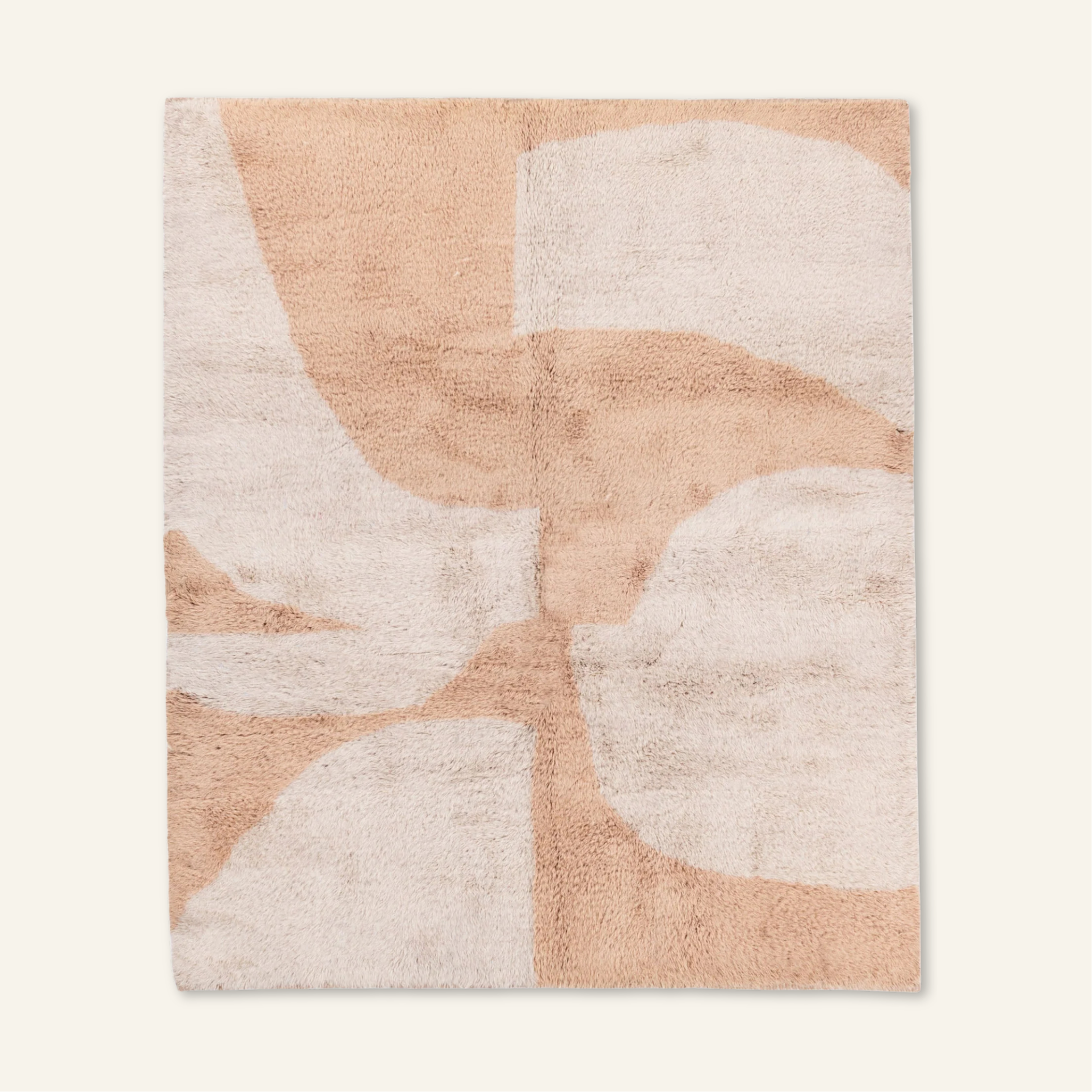 Peach Fossil - Luxury Shag Moroccan Rug
