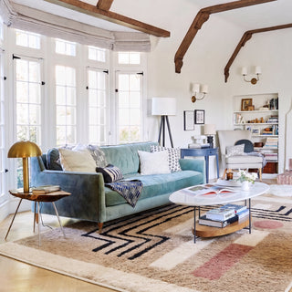 Petra  Cream, Ivory, Charcoal & Dusty Pink - Luxury Shag Moroccan Rug