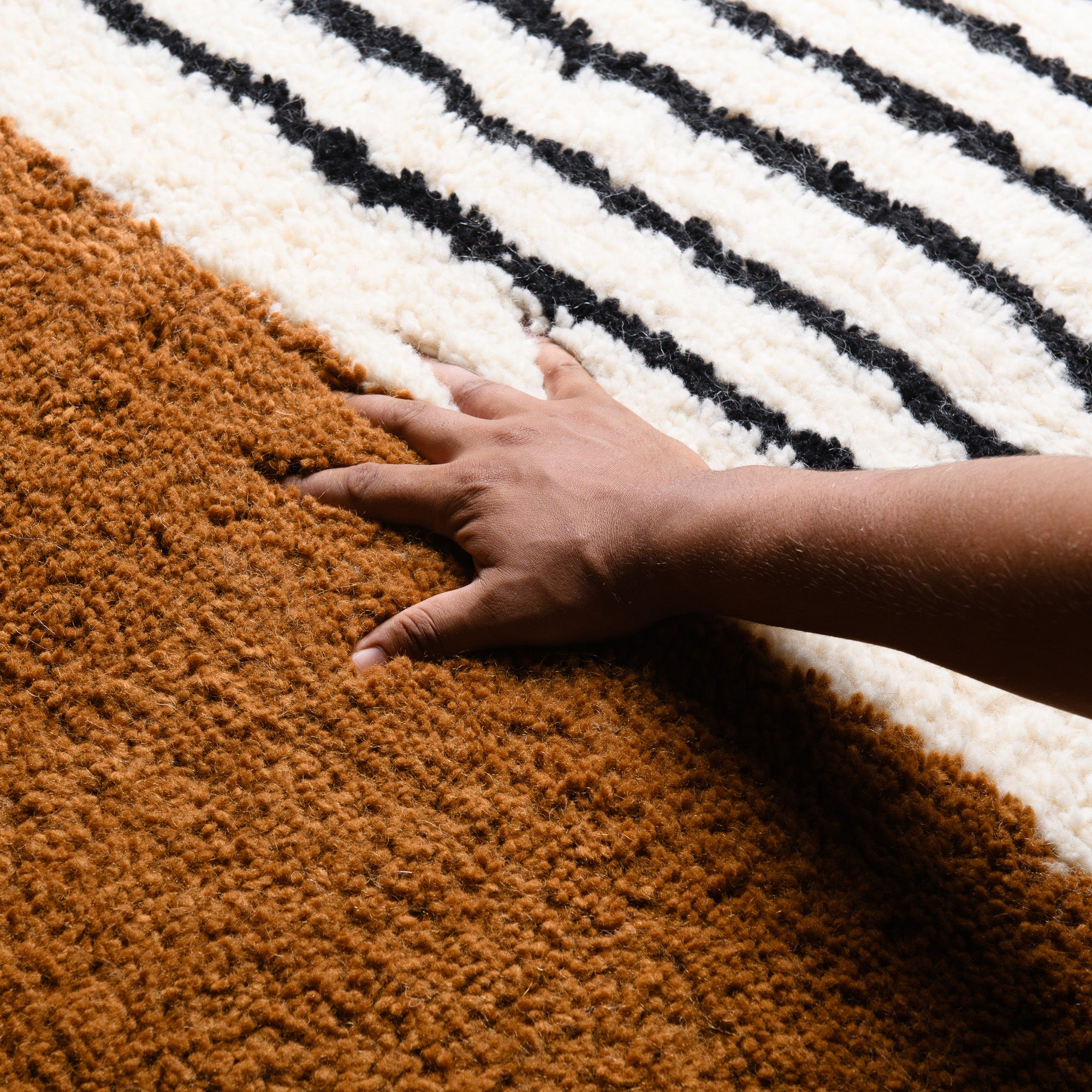 Rabab Hazel Brown - Shag Moroccan rug