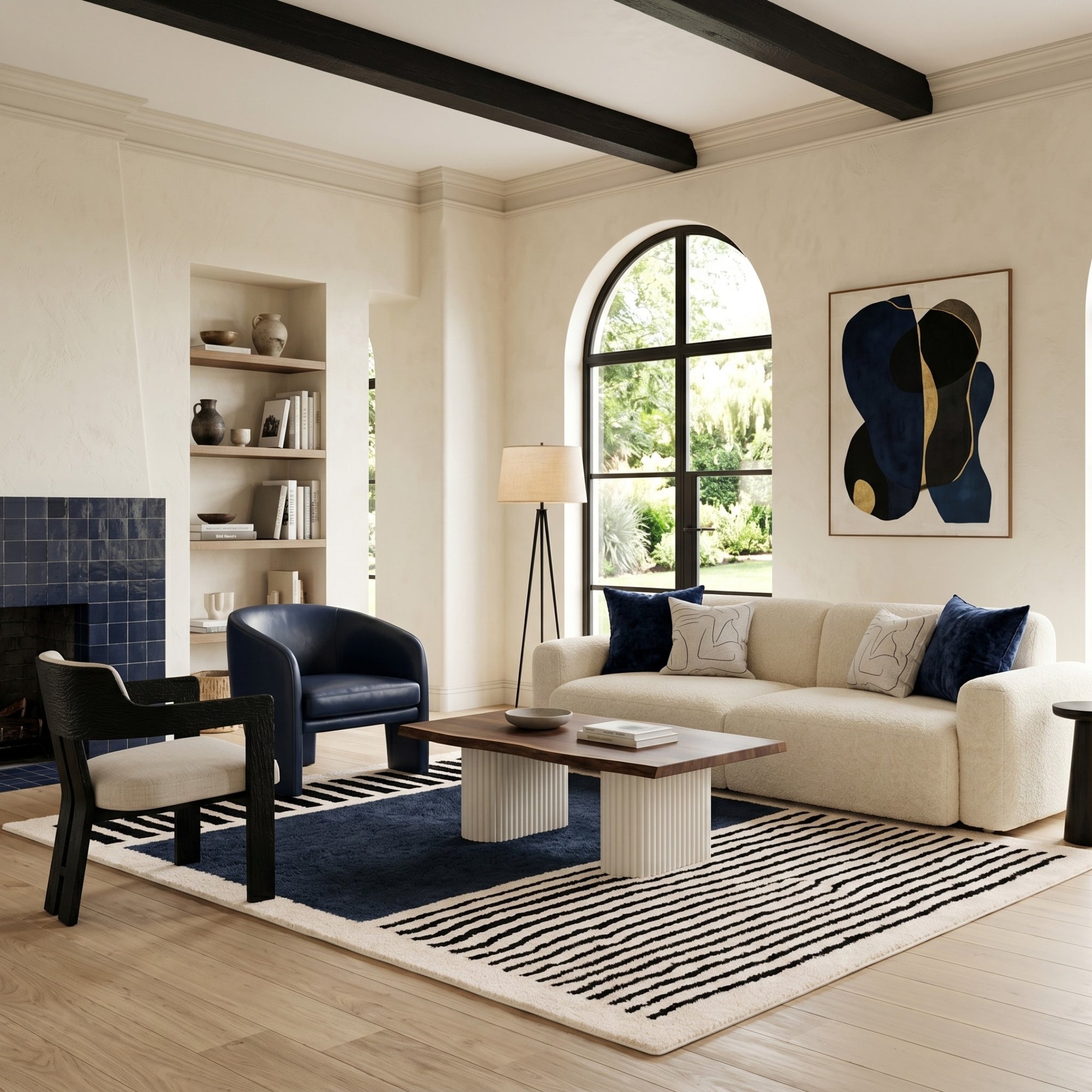 Rabab Navy Blue - Shag Moroccan rug