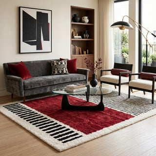 Rabab Oxblood - Shag Moroccan rug